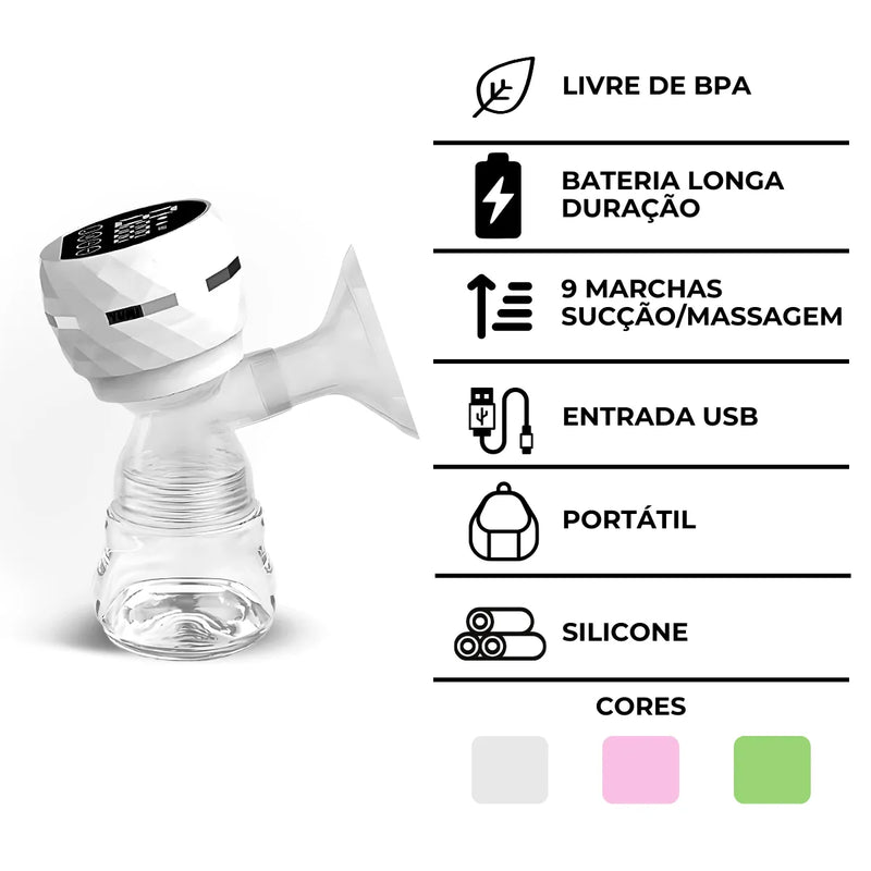 Extrator Tira Leite Elétrico Portátil Amamentação Sugador